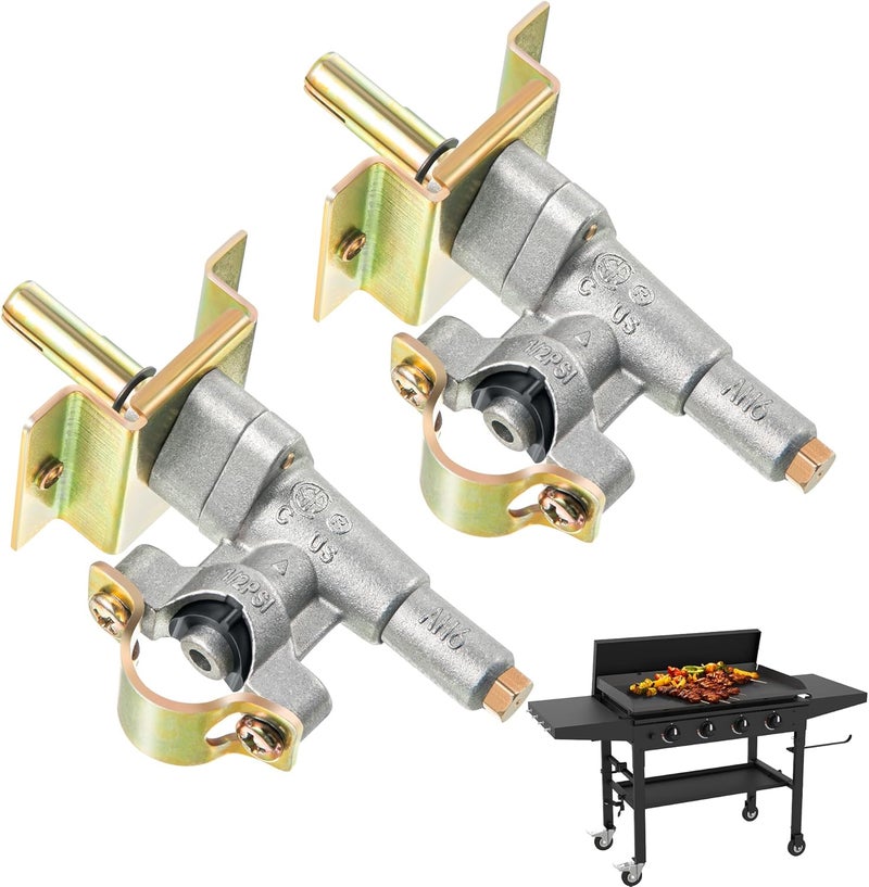 Feekoon 2 Pack Griddle Burner Control Valve Compatible with Blackstone Grill Griddle, Griddle Gas Valve Parts Replacement, Grill Valve Part Compatible with Blackstone 36'' Gas Grill Griddle 1554 - Image 1